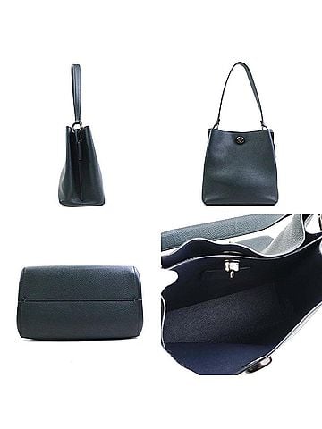 Coach Coach handbag shoulder bag leather dark green women's h31598a (view 2)