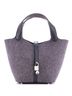 Hermès Gray Black Picotin Lock Bag Felt with Leather MM One size - photo 1
