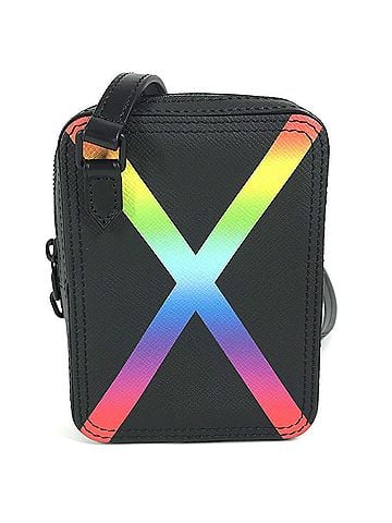 Louis Vuitton LOUIS VUITTON M30332 Taiga Rainbow Danube Messenger Pochette Shoulder Bag in Leather, Unisex, Black, Like New (view 2)