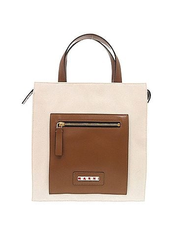 MARNI Marni SHMP008800 Tote Bag Canvas Leather Natural Camel Brown 0909 MARNI (view 1)
