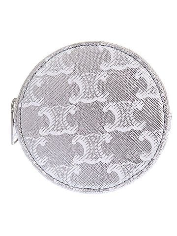 Céline Celine Triomphe Leather Silver Coin Case 0117CELINE (view 2)
