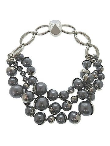 Christian Dior Christian Dior Dior fake pearl necklace silver choker 0989Dior (view 1)