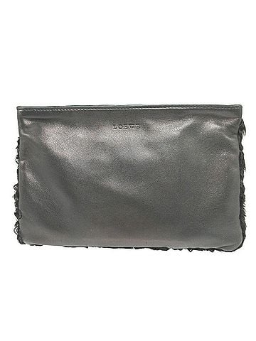 Loewe LOEWE Lamb Fur Nappa Leather Black Zip Pouch 0080LOEWE (view 1)