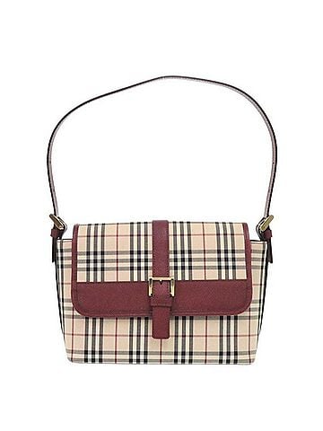 Burberry Burberry Nova Check Bag Canvas/Leather Beige Handbag 0406BURBERRY (view 1)