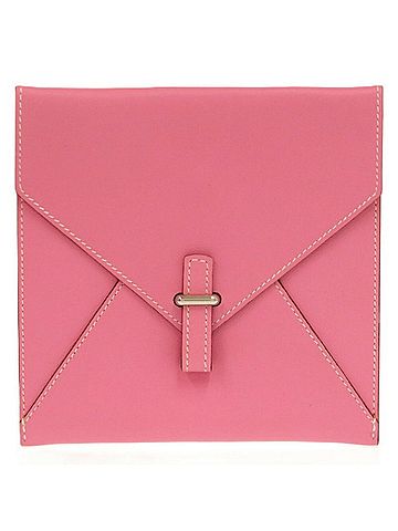 Hermès Hermès Pochette Bianca Leather Pink Pouch with N Stamp 1083HERMES (view 2)