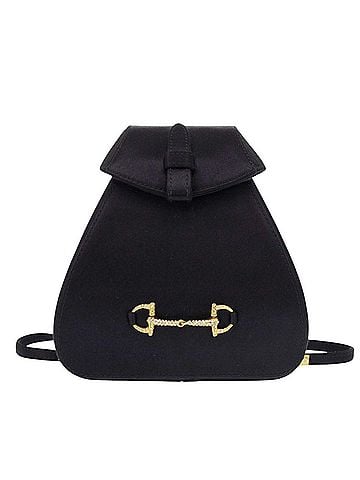 Gucci Gucci Horsebit Backpack, Satin with Rhinestones, Black Mini Bag, 0837 (view 1)