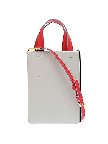 MARNI Marni 2-way Museo leather handbag in gray/black/red (0896) (view 1)