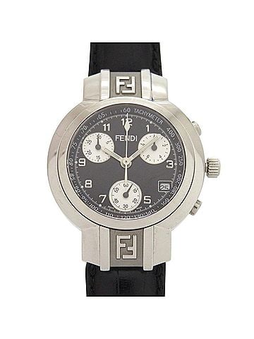 Fendi Fendi 4500L Horology Chronograph Stainless Steel Leather Black Quartz Watch with Dial 1735 FENDI (view 1)