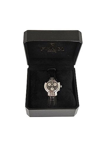 Fendi Fendi 4500L Horology Chronograph Stainless Steel Leather Black Quartz Watch with Dial 1735 FENDI (view 2)