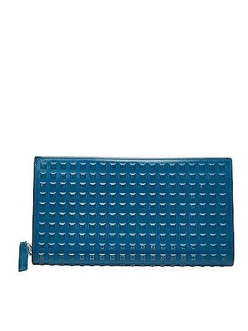 Balenciaga Balenciaga Grid Wallet, Long Wallet with Round Zipper, 298821, Blue Leather, Women's, BALENCIAGA (view 1)