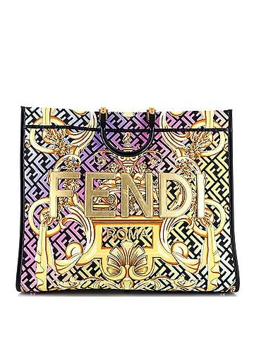 Versace x Fendi Fendace Sunshine Shopper Tote Printed Zucca Jacquard Large (view 1)