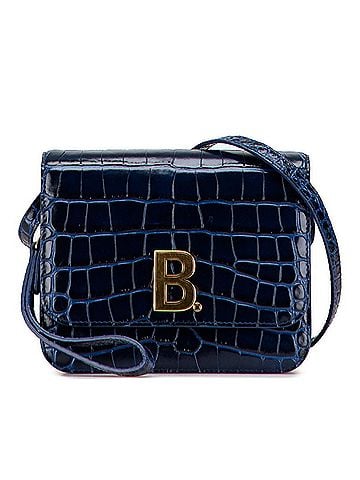 Balenciaga Balenciaga B Logo Crocodile Embossed Shoulder Bag 592898 Navy Leather Women's BALENCIAGA (view 1)