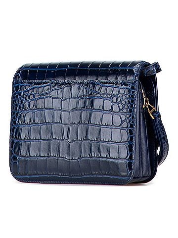 Balenciaga Balenciaga B Logo Crocodile Embossed Shoulder Bag 592898 Navy Leather Women's BALENCIAGA (view 2)
