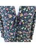 Anthropologie Floral Black Pink Green 3/4 Sleeve Blouse Size 2 - photo 4