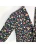 Anthropologie Floral Black Pink Green 3/4 Sleeve Blouse Size 2 - photo 5