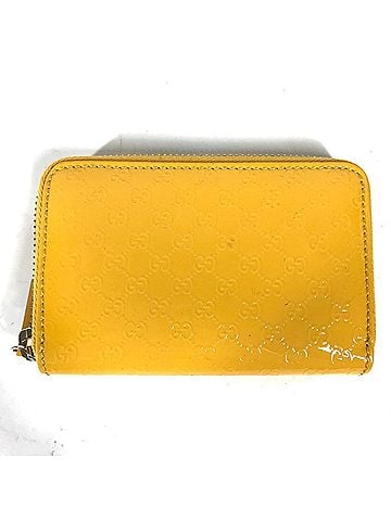 Gucci GUCCI 255452 Shima Line Micro Guccissima Wallet, Coin Purse, Compact Business Card Case, Wallet/Coin Enamel, Women's, Yellow (view 1)