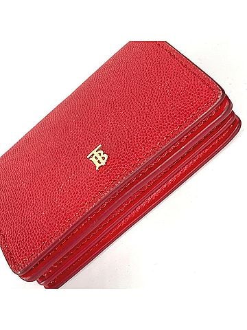 Burberry BURBERRY TB Compact Wallet, Bifold Leather Women's, Red (view 2)