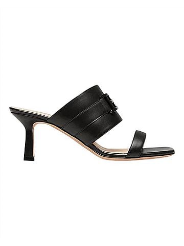 Bally Women's Elia Square Toe Logo Accent Heel Sandals (view 1)