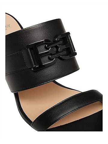 Bally Women's Elia Square Toe Logo Accent Heel Sandals (view 2)