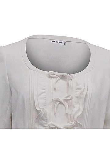 Self-Portrait Self-Portrait Pleated Crepe Belted Peplum Midi Dress in White Polyester (view 2)