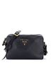 Prada 100% Leather Black Double Zip Camera Bag Vitello Phenix Medium One size - photo 1