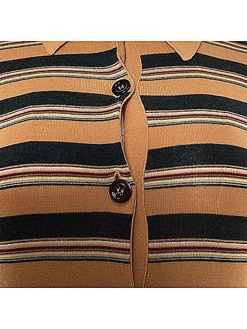 Chloé Chloé Striped Shirt Maxi Dress in Brown Wool (view 2)