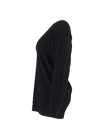 Theory Theory V-Neck Sweater in Black Cashmere (view 2)