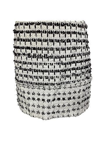 Erdem Erdem Tweed Mini Skirt in White Wool (view 1)