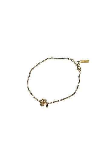 Saint Laurent Unused Saint Laurent Opium Monogram Twist Metal Gold Bracelet 1496 SAINT LAURENT (view 1)