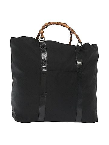 Gucci Bamboo Daily Tote Leather Black Nylon Tote Bag Bag (view 1)