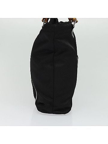 Gucci Vintage Bamboo Handle Tote Nylon Black Nylon Tote Bag Bag (view 2)