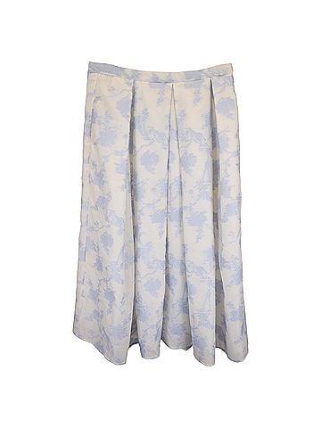 Erdem Erdem Floral Midi Skirt in Light Blue Cotton (view 1)
