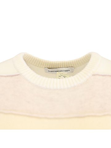 Christopher Esber Christopher Esber Ribbed Striped Cut-Out Maxi Dress in Beige Wool (view 2)