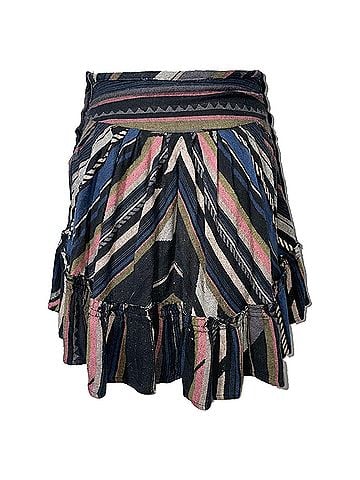 IRO Iro Striped Patterned Mini Skirt in Multicolor Cotton (view 1)