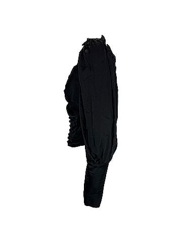 Mother of Pearl Mother of Pearl Square Neckline Long Sleeve Crop Top in Black Viscose (view 2)