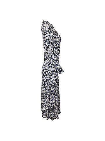 Rixo London  Rixo Elise Floral Printed Midi Long Sleeve Dress in Multicolor Viscose (view 2)