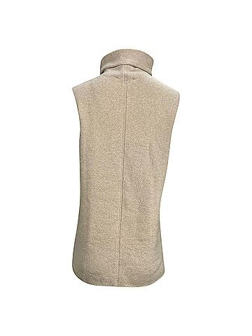 The Row  The Row Knitted Turtleneck Sleeveless Sweater in Beige Cashmere (view 2)
