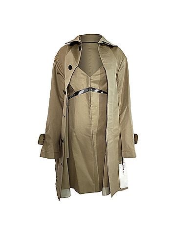 Sacai  Sacai Dress Insert Trench Coat in Brown Cotton (view 1)