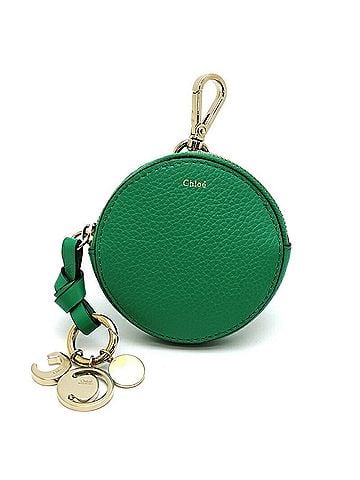 Chloé Chloé Chloe Alphabet Small Coin Purse Women's Case CHC23SP766F 5731K Leather Green (view 1)