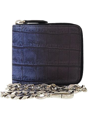 Fendi Fendi Chain 7M0197 Leather Blue Bifold Wallet 1367 FENDI (view 1)