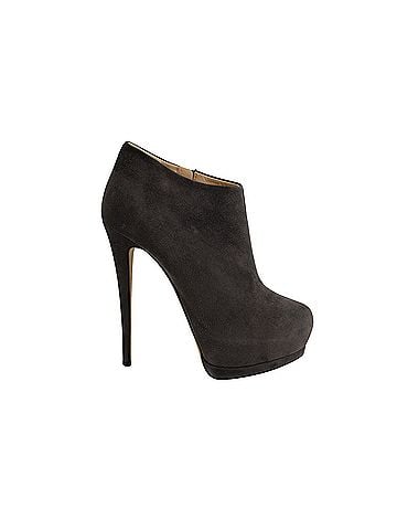 Giambattista Valli Giuseppe Zanotti Platform Heel Ankle Boots in Gray Suede (view 1)