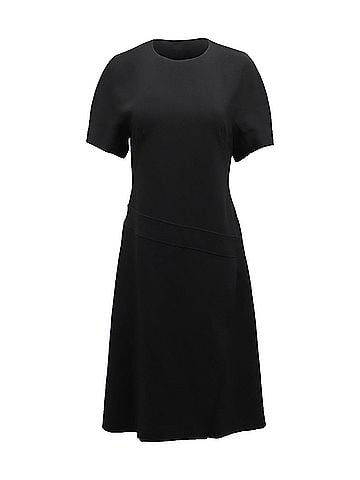 Alexander Wang Alexander Wang Pleated Dress in Black Crepe-Satin (view 1)