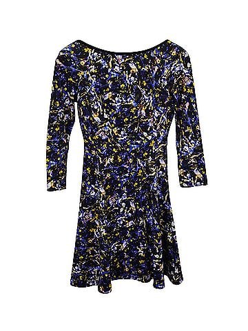 Erdem Erdem Vivi Floral Printed Scoop Back Mini Dress in Multicolor Cotton (view 1)