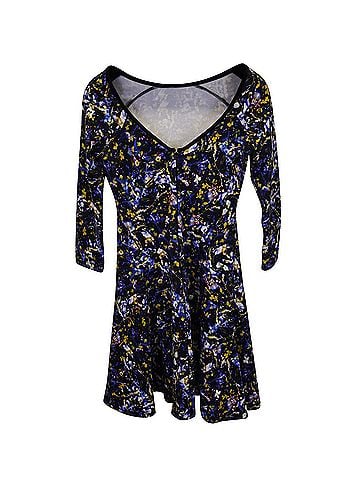 Erdem Erdem Vivi Floral Printed Scoop Back Mini Dress in Multicolor Cotton (view 2)