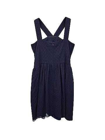 Maje Maje Libby Eyelet Cocktail Dress in Navy Blue Polyester (view 2)