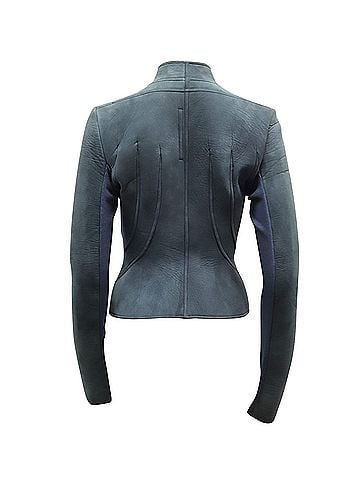 Rick Owens Rick Owens Lilies Campala Jacket in Blue Suede (view 2)