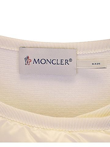 Moncler Moncler Asymmetrical Zipped Jacket in Cream Polyamide (view 2)