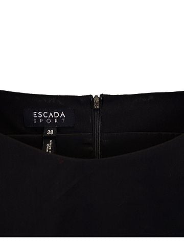 Escada Escada Sleeveless Sheath Dress in Black Cotton (view 2)