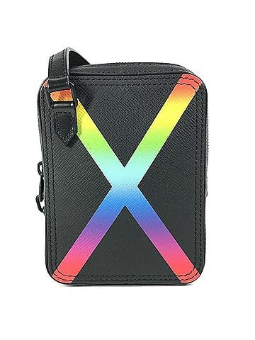 Louis Vuitton LOUIS VUITTON M30332 Taiga Rainbow Danube Messenger Pochette Shoulder Bag in Leather, Unisex, Black (view 2)