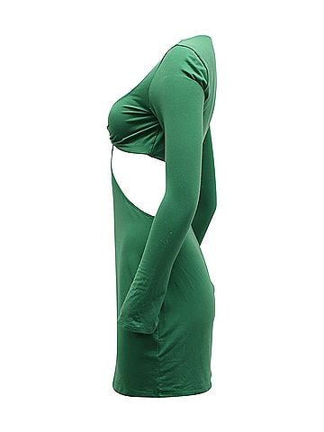 Reformation Reformation Hale Cutout Mini Dress in Green Lyocell (view 2)